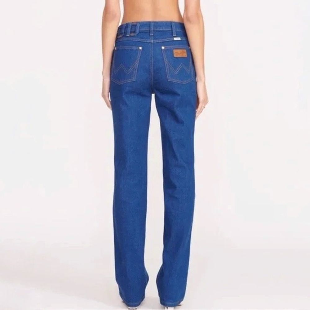 WRANGLER x STAUD DARK BLUE STRAIGHT LEG LONG JEANS - Picture 11 of 14